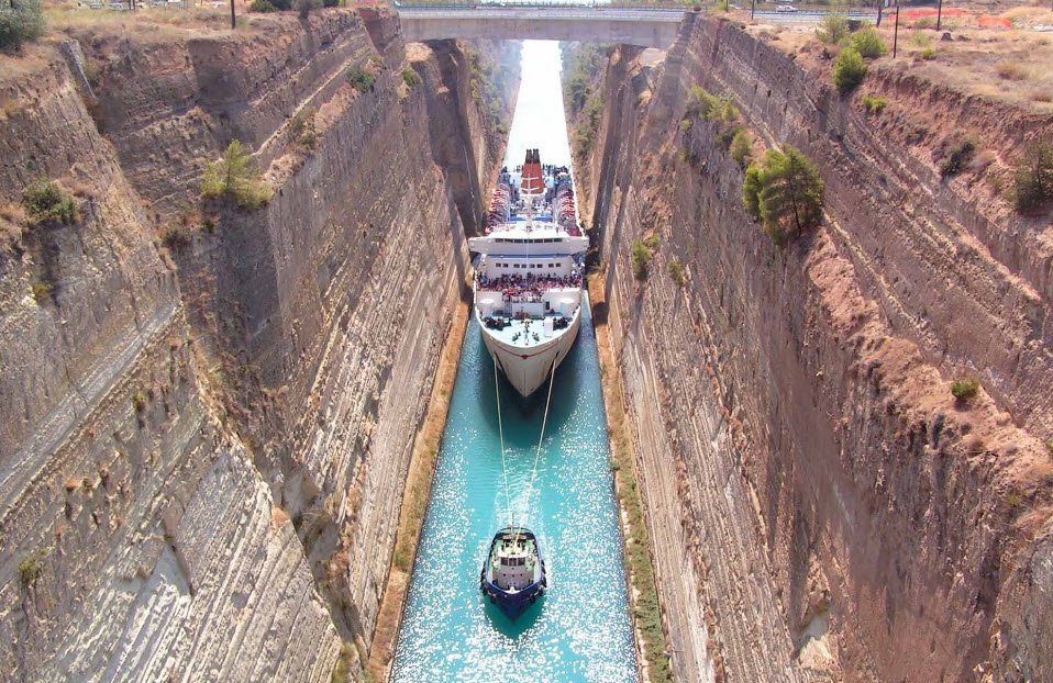 Corinth Canal, Peloponnese, Greece
